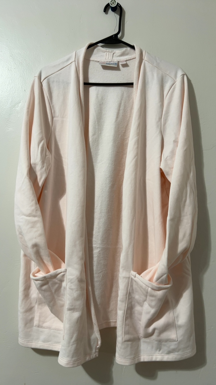 belleBEACH Women's Light Pink Open Front Cardigan XL Soft Fabric